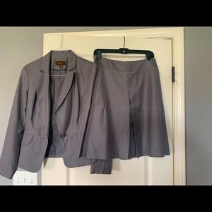 Two piece suit, grey, skirt and jacket